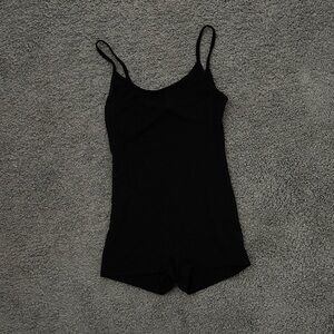 Black Women's Seamless Cotton-Blend Camisole Romper